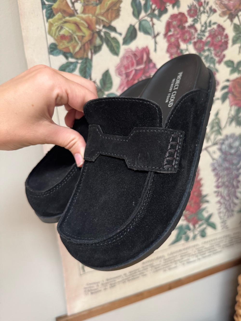 PROJECT CLOUD Black Suede Slip-On Mules - Picture 2 of 8